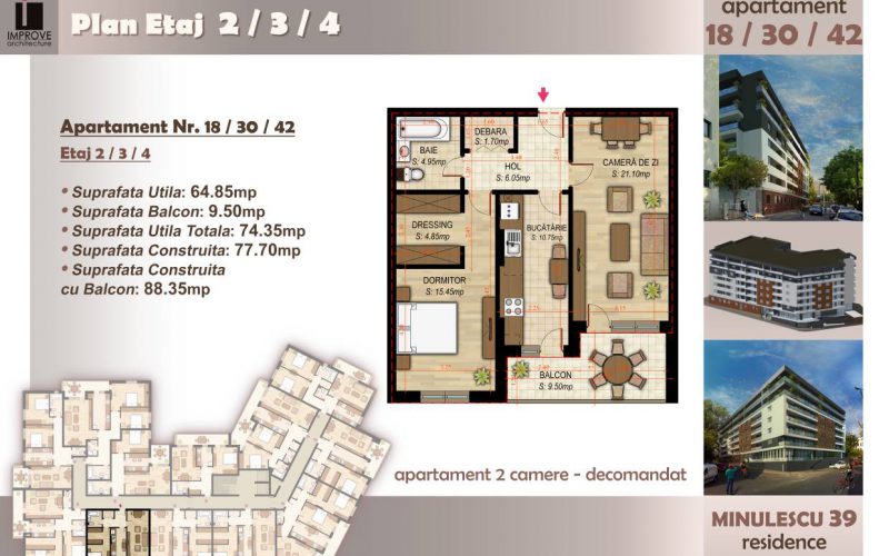 Apartament cu 2 camere Minulescu 39 Residence011