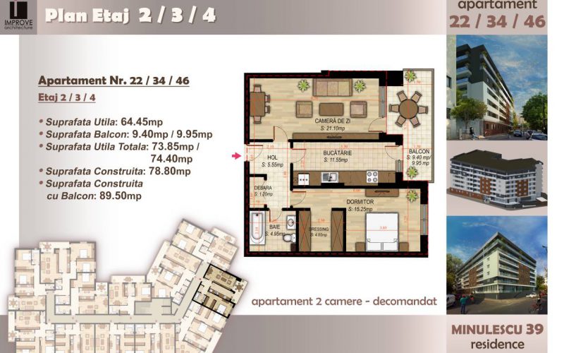 Apartament cu 2 camere Minulescu 39 Residence016