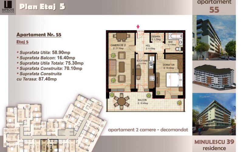 Apartament cu 2 camere Minulescu 39 Residence028
