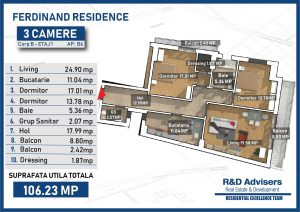 Apartament 3 camere Ferdinand Residence