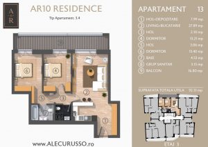 Apartament cu 3 camere Alecu Russo Residence