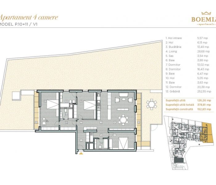 Boemia Apartments - Apartament 4 Camere 003